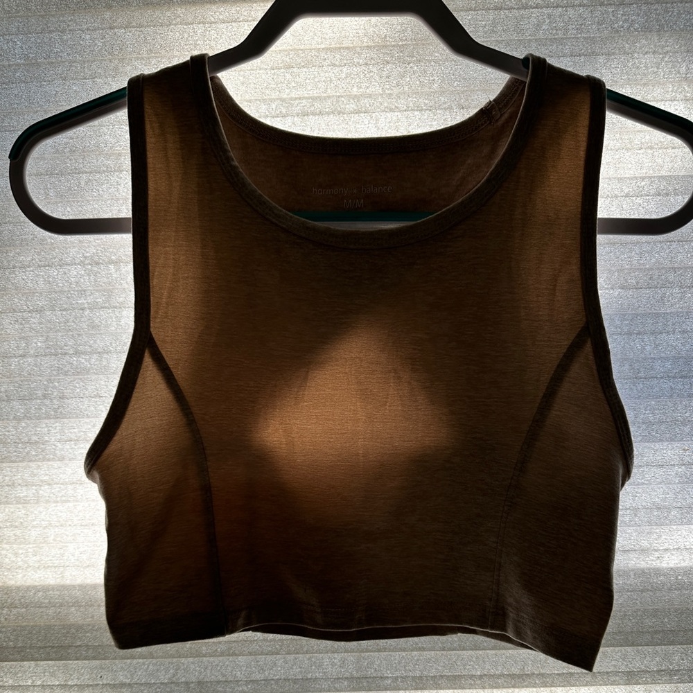 Rounded Neck Sleeveless Yoga Crop Top